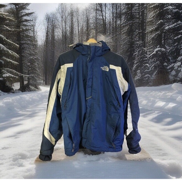 North Face Y2K Vintage 3 In 1 Hyvent Ski Jacket Hoodie Sweater Vtg Blue Sz Large